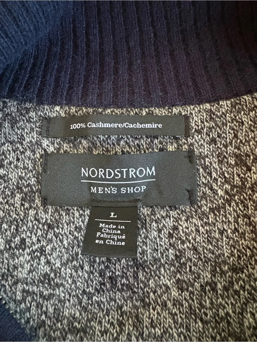 Nordstrom Cashmere Men's Navy Half-Zip Sweater